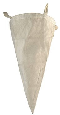 Heavy Duty Calico Cotton Filter Cone Straining Bag for Making Wine, Cordials, Jellies, Sorbets - 2 Sizes