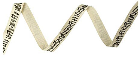 mugesh Geschenkband mit Notenzeile Stoff - Schöne Deko für Musikgeschenke
