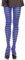 LEG AVENUE Damen Stripe Leggings, Schwarz / Königsblau, Einheitsgröße Große Größen EU