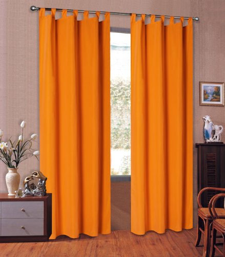 Mikrofaser Vorhang blickdichte Matte unifarbene Gardine, Orange Schlaufen, 225x140 Schal. Material aus Microsatin-Gewebe., 204000