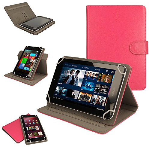 TECHGEAR UNIVERSAL Case for Tablets with 7 Inch screens - 360 Degree Rotating & Detachable Holder Case with Viewing stand (Pink)
