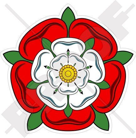 StickersWorld Tudor Rose of England UK Englische Blume 100 mm Vinyl Stoßstangen-Aufkleber