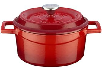 Lava Cookware LV y TC 18 K2 Redondas – Ramequín, diámetro 18 cm, Hierro Fundido, Color Rojo