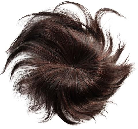 CAISHA 100% ECHTHAAR Toupet Haarersatz Hair Toppers Haarteil Haarverdichtung Haarverlängerung Dunkelbraun Mix H1103c