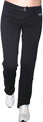 Pantajazz Pantaloni Vita Alta Dritti Sigaretta Sportivi Fitness Danza Palestra Pilates Walking Cotone Elasticizzato Donna Ragazza (XXL 50 IT Donna, Nero)