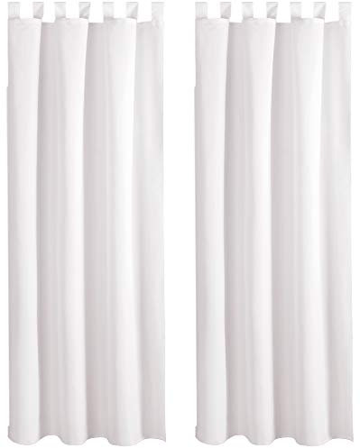 Bestlivings Blickdichte Gardine im 2er Pack mit Schlaufen (140x245 cm/Weiß), in vielen Farben