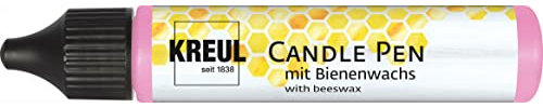 KREUL 49705 - Candle Pen, rosa, 29 ml, Kerzenstift mit feiner Malspitze, Farbe mit Bienenwachs zum Verzieren & Bemalen von Kerzen