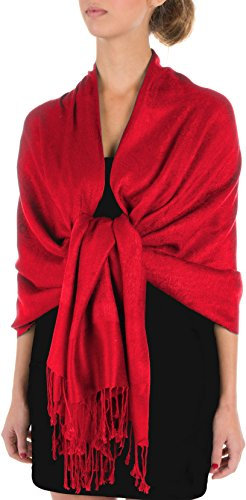 Sakkas 70 X 28 Paisley Self-Design Schal/Wrap/Stole - Rot