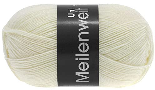 LANA GROSSA Meilenweit 100 | Sockenklassiker, uni und bedruckt, waschmaschienenfest | Handstrickgarn aus 80% Schurwolle & 20% Polyamid | 100g Wolle zum Stricken & Häkeln | 420m Garn FB1345