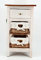 Oberle Kommode Regal mit 2 Korbschubladen + Einer Schublade 70x28x38cm Shabby-Look Vintage-White, 40142