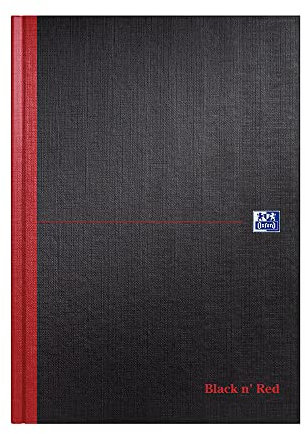 Oxford Black N' Red 100080537 Notizbuch, liniert, 192 Seiten, Schwarz, Rot, A4