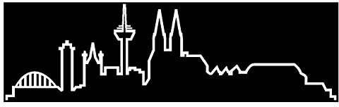 plot4u Köln Skyline Aufkleber Silhouette 20x5,8cm weiß