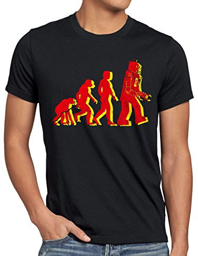 style3 Roboter Evolution Herren T-Shirt Sheldon, Größe:S;Farbe:Schwarz