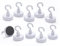 hf hajo - fix Magnet- | Klebe- | Schneideprodukte Magnethaken mit Ferritkern Ø20mm, 10 Stück – magnetische Haken weiß für Büro, Werkstatt, Schule, Haushalt