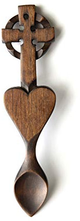 Celtic Cross Lovespoon - Free Engraving of Names & Date on Love Spoons
