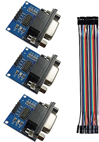Aihasd 3PCS RS232 zum TTL Female serielle TTL Module MAX3232 DB9 Stecker Mit 12P Kabel