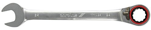 CAROLUS Maul-Ringratschenschlüssel 24 mm, 15 Grad abgewinkelt, umschaltbar, 1 Stück, 1710.0240