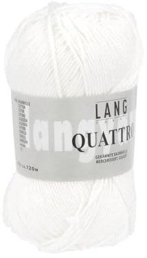 Lang Yarns Quattro 0001 weiß 50g Wolle
