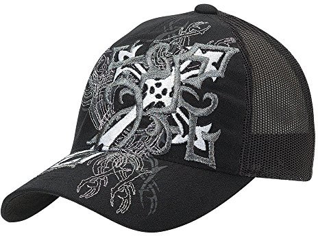 Blazin Roxx Women's Flexfit Cross Graphic Design Cap, Black, OS