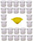 Viva Haushaltswaren Lot de 24 Petits Pots à Confiture/épices/sel/Huile avec Couvercle Blanc 125 ML + Entonnoir Jaune