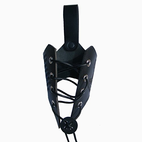 Wolfszeit Trinkhornhalter Flatter - graviert mit Wir weihen den Met und Mjölnir (schwarz, S)