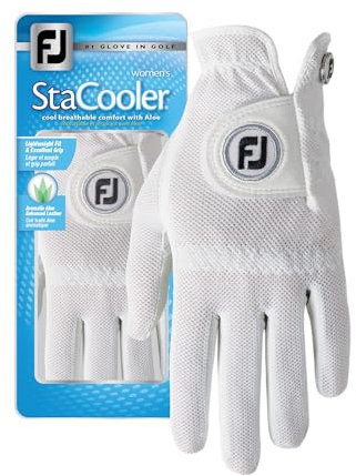 FootJoy StaCooler Golfhandschuhe für Linkshänder, Farbe: Weiß, Größe: M