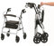 Ultra Lightweight Folding rollator Wheeled Walker Walking Frame with Brakes, seat and Bag - Only 5.8kg, 15cm Wheels - Choice of Colours (Silver)