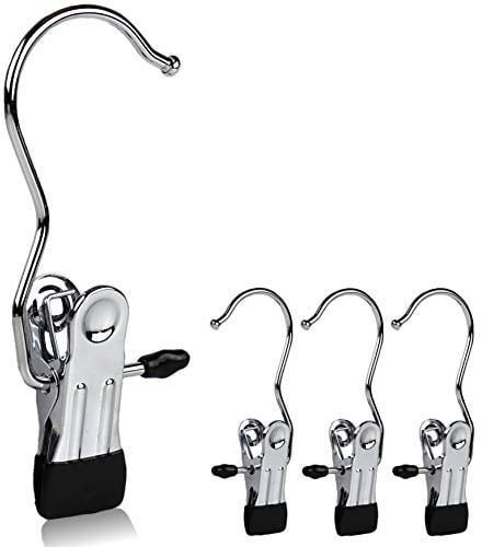 The Hanger Store 20 Single Clip Metal Coat Hangers for Scarf, Belt, Gloves, Shoes, Garments, Clothes