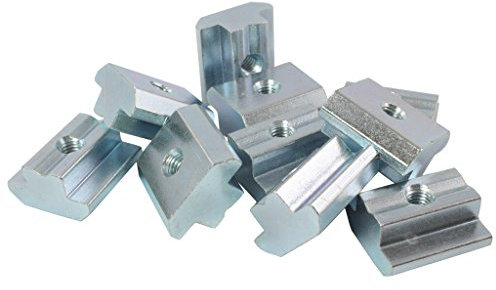 100x Nutenstein Nut 10 - Typ B - M5 mit Steg, schwer, Stahl verzinkt