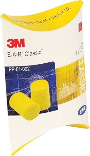 3M vorzuformende Gehörschutzstöpsel E-A-R Classic II (28dB, Feuchtigkeitsbeständig, 25 Paar) Gelb, PP01200