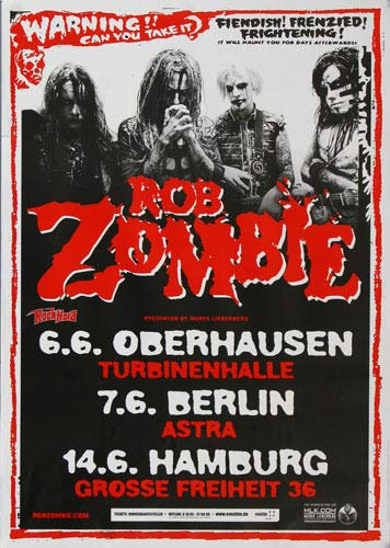 Rob Zombie - Can You Take It, Tour 2011 » Konzertplakat/Premium Poster | Live Konzert Veranstaltung | DIN A1 «