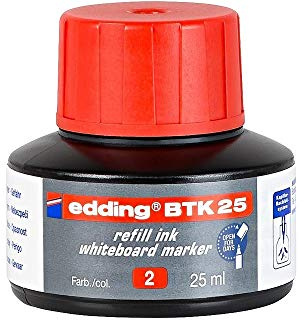 edding PTK 25 Nachfülltinte - rot - 25 ml - mit Kapillarsystem, ideal zum sauberen und unkomplizierten Nachfüllen von fast allen edding Brilliant Papiermarkern.