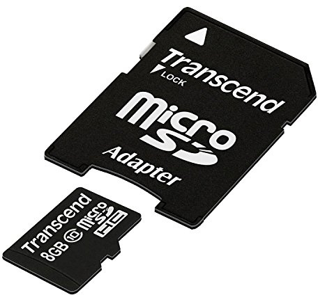 Transcend 8GB microSDXC/SDHC Class 10 (Premium) with Adapter and Eco Friendly Retail Packaging