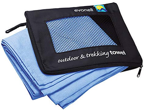 Evonell Mikrofaser Handtücher Verschiedene Größen und Farben Ultra leicht extrem saugfähig, Sporthandtuch, Reisehandtuch, Badetuch, Outdoorhandtuch (66 x 140 cm blau)