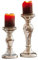 Loberon Lot de 2 bougeoirs Pauline - Verre - H/D env. 30.5/11 cm - Couleur Argent Vieilli, argenté Vieilli
