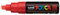 Uni Posca Marker PC- 8 K, Glasschreiber, Spitzenbreite 8 mm Durchmesser, Fluoreszierendes Rot