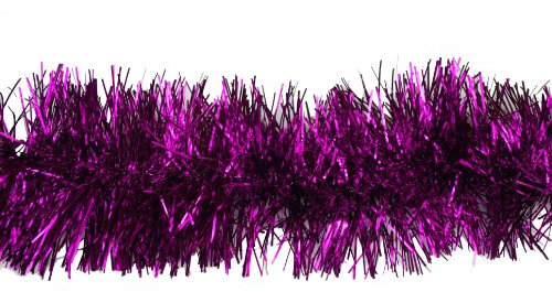TINSEL - SHINY TINSEL FOR CHRISTMAS TREES AND DECORATION, 2M LONG, 11CM WIDE. AVAILABLE IN 9 COLOURS, RED, WHITE, BLUE, GOLD, SILVER, PINK, PURPLE, BLACK, GREEN (2M PURPLE)