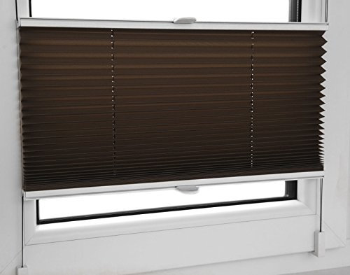 KS Handel 24 PLISSEE FALTROLLO 40x150 cm Schoko BRAUN INKL. KLEMMTRÄGER Jalousie - MEGA Auswahl IM Shop - 80 Breiten - 12 Farben