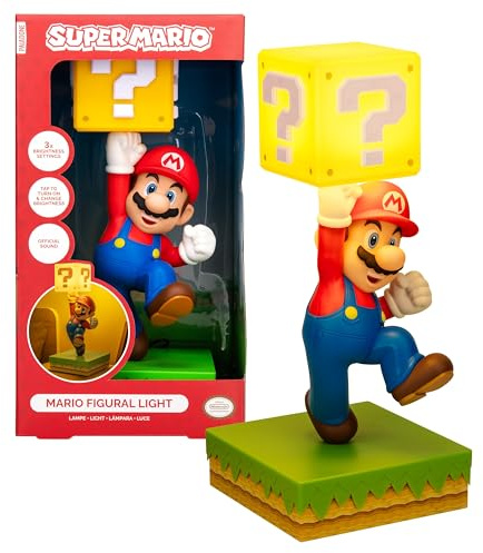 Paladone Super Mario Diorama Light – 35cm Tap-Activated Lamp with 3 Brightness Settings & Official Sound, USB Powered Bedroom & Gaming Room Decor – Nintendo Collectible Gift