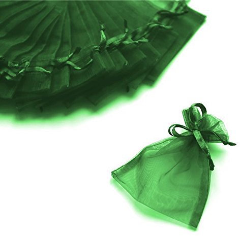Säckchen aus Organza, 7 x 9 cm, 100 Stück, für Hochzeitsmandeln und Gastgeschenke Verde Ufficio