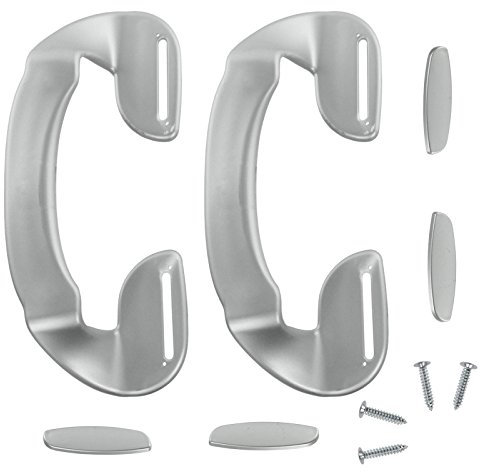 SPARES2GO Universal ajustable manijas para puerta de todas las marcas y modelos para frigorífico (unidades 2, 190 mm, gris/plateado)