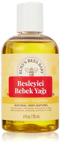 Burt's Bees Baby Oil, Nourishing Baby Moisturiser With Apricot Oil, Paediatrician-Tested, 115ml