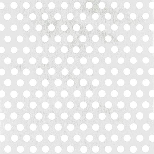 Alberts 466961 Chapa Perforada, Perforación Circular, Aluminio, anodizado Plateado, 200 x 1000 x 0,8 mm