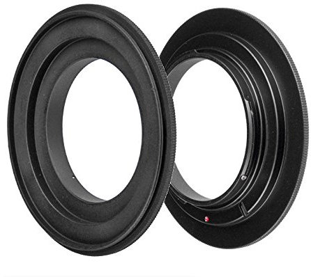 ayex Adaptador Retro Compatible con Canon de 49 mm, Adaptador de Macro inverso para atornillar al revés un Objetivo Anillo de inversión