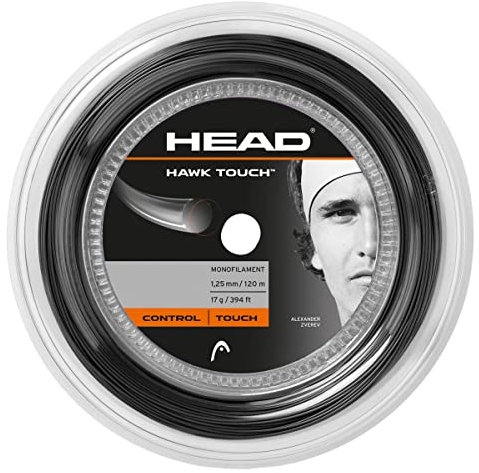 HEAD Unisex-Erwachsene Hawk Touch Rolle 120 Tennis-Saite, Anthracite, 17