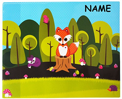 alles-meine.de GmbH Schreibtischunterlage - Fuchs - 50 cm * 39 cm - incl. Namen - Unterlage/Knetunterlage/Tischunterlage - für Jungen & Mädchen - Kinder/Pilze Tiere Tier - ..