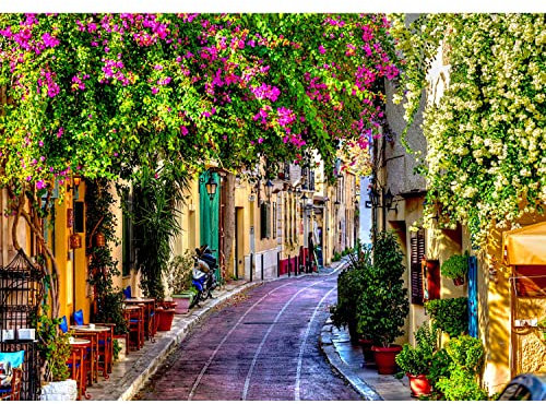 Runa Art Fototapete Italien Gasse 352 x 250 cm Vlies Tapeten XXL Moderne Wandtapete Wohnzimmer Schlafzimmer Bunt 9039011a