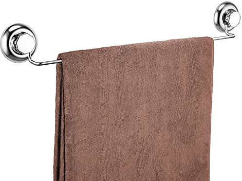 MaxHold Saugschraube Einzel-Handtuchstange 18 - Befestigen ohne Bohren – Edelstahl Rostfrei – Handtuchhalter für Küchen & Badezimmer Aufbewahrung