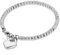 JewelryWe Personalisierte Schmuck Charme Damen Kugel Perlen Armband,Handgelenk Kugel Perlenkette mit solid Herz Anhänger Herzkette, Edelstahl Armreif, Silber - kostenlos Gravur