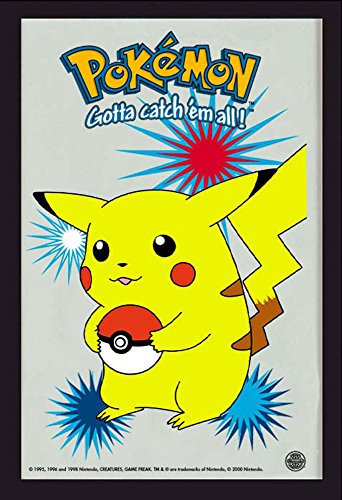 empireposter Pokemon - Pokémon - Pikachu Stelle - Bedruckter Spiegel mit Kunststoff Rahmen, Kult-Spiegel - Größe 20x30 cm